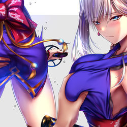 This is a pixiv picture whose title is 武蔵ちゃんにセクハラ.