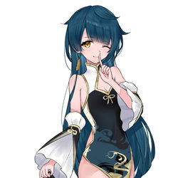 This is a pixiv picture whose title is 原神女装編.