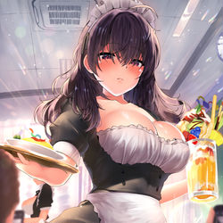This is a pixiv picture whose title is 文化祭でメイド喫茶をやるJK.