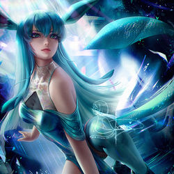 This is a pixiv picture whose title is 擬人化 グレイシア / Gijinka Glaceon.
