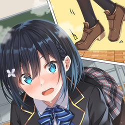 This is a pixiv picture whose title is 「すみません！すぐどきますからっ！！」.