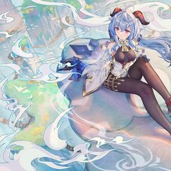 This is a pixiv picture whose title is 甘雨.