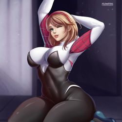 This is a pixiv picture whose title is Spider Gwen.