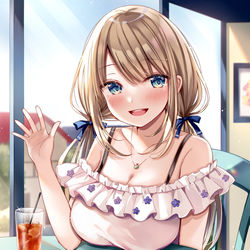 This is a pixiv picture whose title is カフェデート♡.