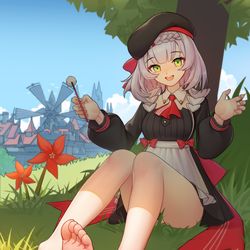 This is a pixiv picture whose title is 白丝诺艾尔（（（.