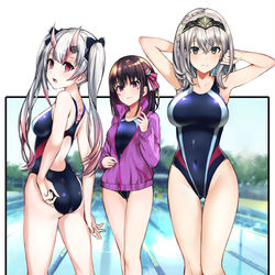 This is a pixiv picture whose title is ホロ水泳部.