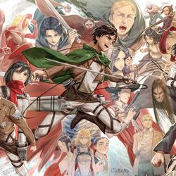 This is a pixiv picture whose title is 進撃の巨人.