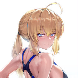 This is a pixiv picture whose title is セイバーさんの水泳トレーニング.