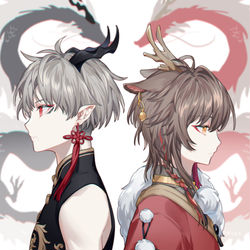 This is a pixiv picture whose title is 【双龙】.