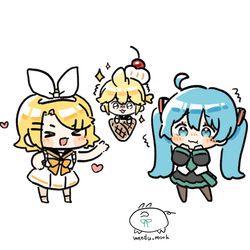 This is a pixiv picture whose title is rin+len+miku.
