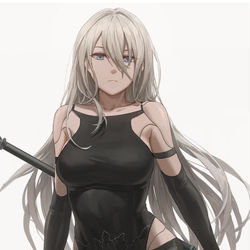 This is a pixiv picture whose title is A2 (NieR:Automata).