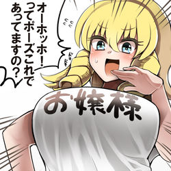 This is a pixiv picture whose title is 初めてお嬢様ポーズに挑戦したらちょっと恥ずかしくなってきたお嬢様.