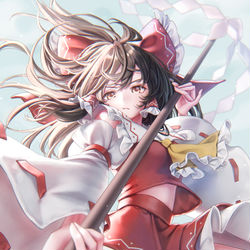 This is a pixiv picture whose title is 霊夢.