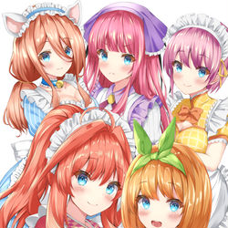 This is a pixiv picture whose title is 五等分のメイド達.