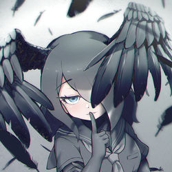 This is a pixiv picture whose title is 「お静かに」.