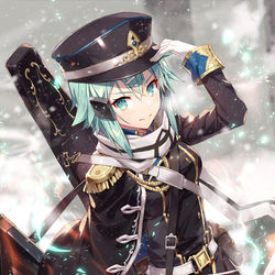 This is a pixiv picture whose title is 軍服シノン.