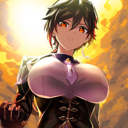 This is a pixiv picture whose title is 鍾離♀.