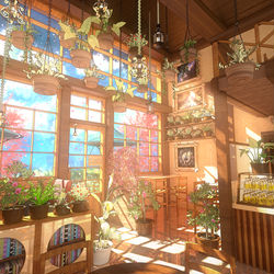 This is a pixiv picture whose title is カフェ.