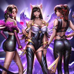 This is a pixiv picture whose title is KDA Tifa Aerith Jessie.