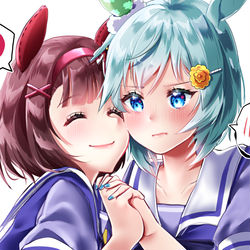 This is a pixiv picture whose title is ❤️💙.