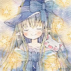 This is a pixiv picture whose title is 双子月夜の魔女さん.