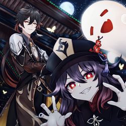 This is a pixiv picture whose title is 往生堂コンビ.