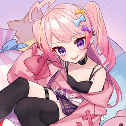 This is a pixiv picture whose title is Vtuber『飴乃ももか』の新衣装及び立ち絵担当いたしました！.