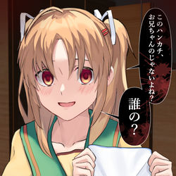 This is a pixiv picture whose title is ところでお兄ちゃん、さっき洗濯しようとして見つけたんだけど…….
