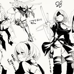 This is a pixiv picture whose title is ２B.
