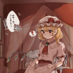 This is a pixiv picture whose title is お嬢様の服を着るフランちゃんとその後の話.