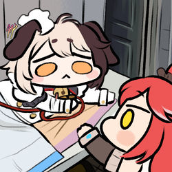 This is a pixiv picture whose title is 수복실 하치코.