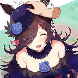 This is a pixiv picture whose title is ライスちゃんなでなで...