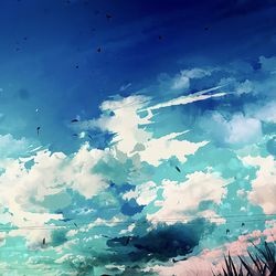 This is a pixiv picture whose title is 夏前の忌々しい空.