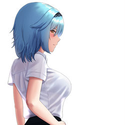 This is a pixiv picture whose title is Eula in Thai university uniform.