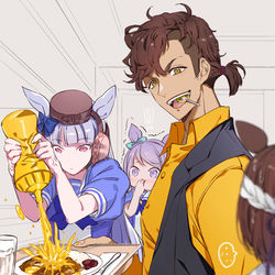 This is a pixiv picture whose title is 学食.
