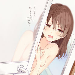 This is a pixiv picture whose title is お風呂場で鉢合わせ.