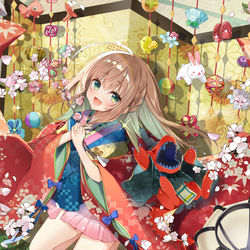 This is a pixiv picture whose title is 【Z/X】お雛様と一緒 オリハルコンティラノ.