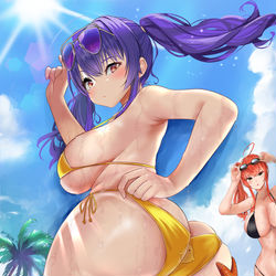This is a pixiv picture whose title is 「あら、そこで観戦したいなら…」.
