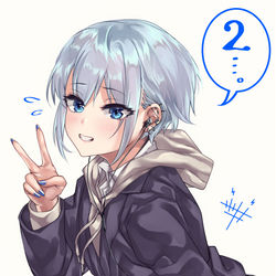 This is a pixiv picture whose title is 音漏れちゃん💙.