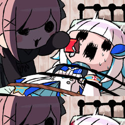 This is a pixiv picture whose title is 甘いもの？辛いもの？どっちが好きなの？.