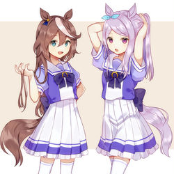 This is a pixiv picture whose title is 髪型交換.