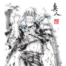 This is a pixiv picture whose title is 【極道畫師】真人.