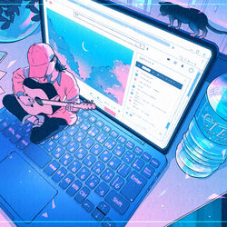 This is a pixiv picture whose title is インターネット世界の片隅で歌う。.