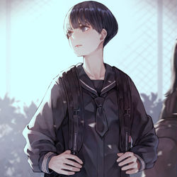 This is a pixiv picture whose title is 通学.