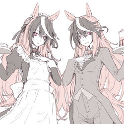 This is a pixiv picture whose title is 執事とメイド.