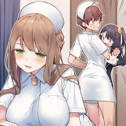 This is a pixiv picture whose title is 「風邪には静養が一番！」《ナース編》.