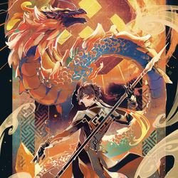 This is a pixiv picture whose title is 鍾離先生.