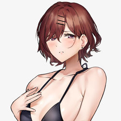 This is a pixiv picture whose title is 黒ビキニ　樋口円香.