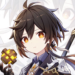 This is a pixiv picture whose title is 钟离.