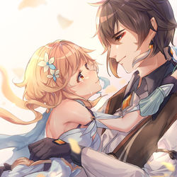 This is a pixiv picture whose title is 钟荧—久别重逢.